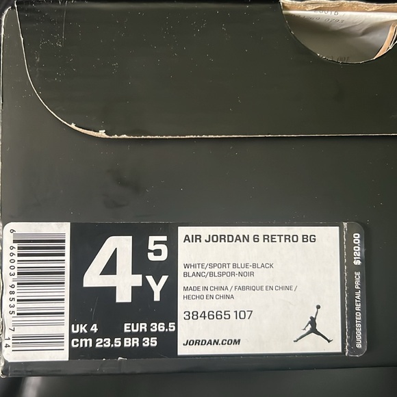 Jordan 6 Retro BG Sport Blue - Picture 7 of 8